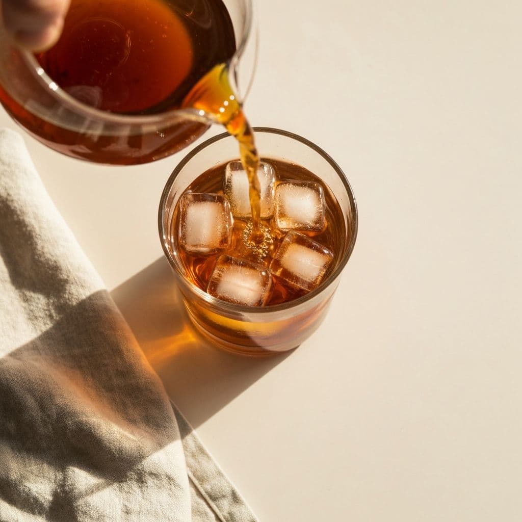 Cold brew tea being poured