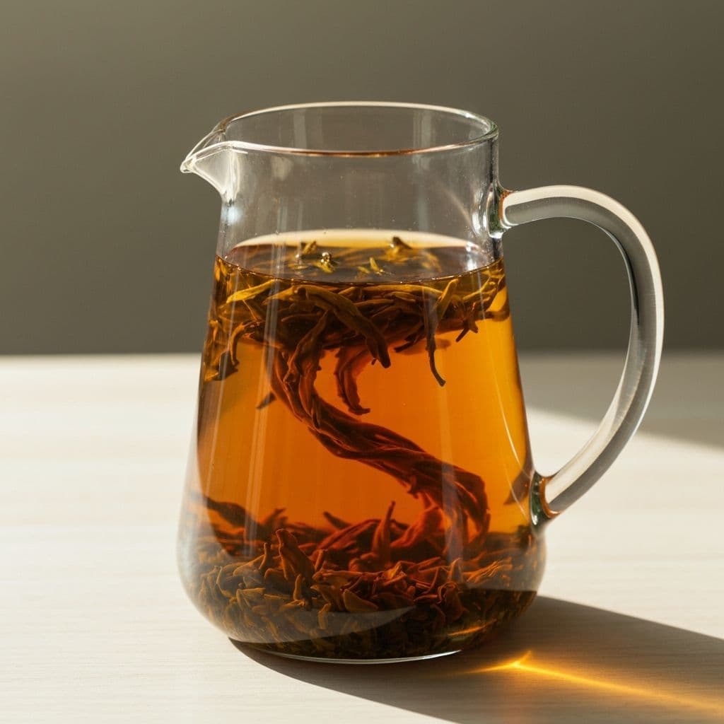 Cold brew tea in a glass pitcher
